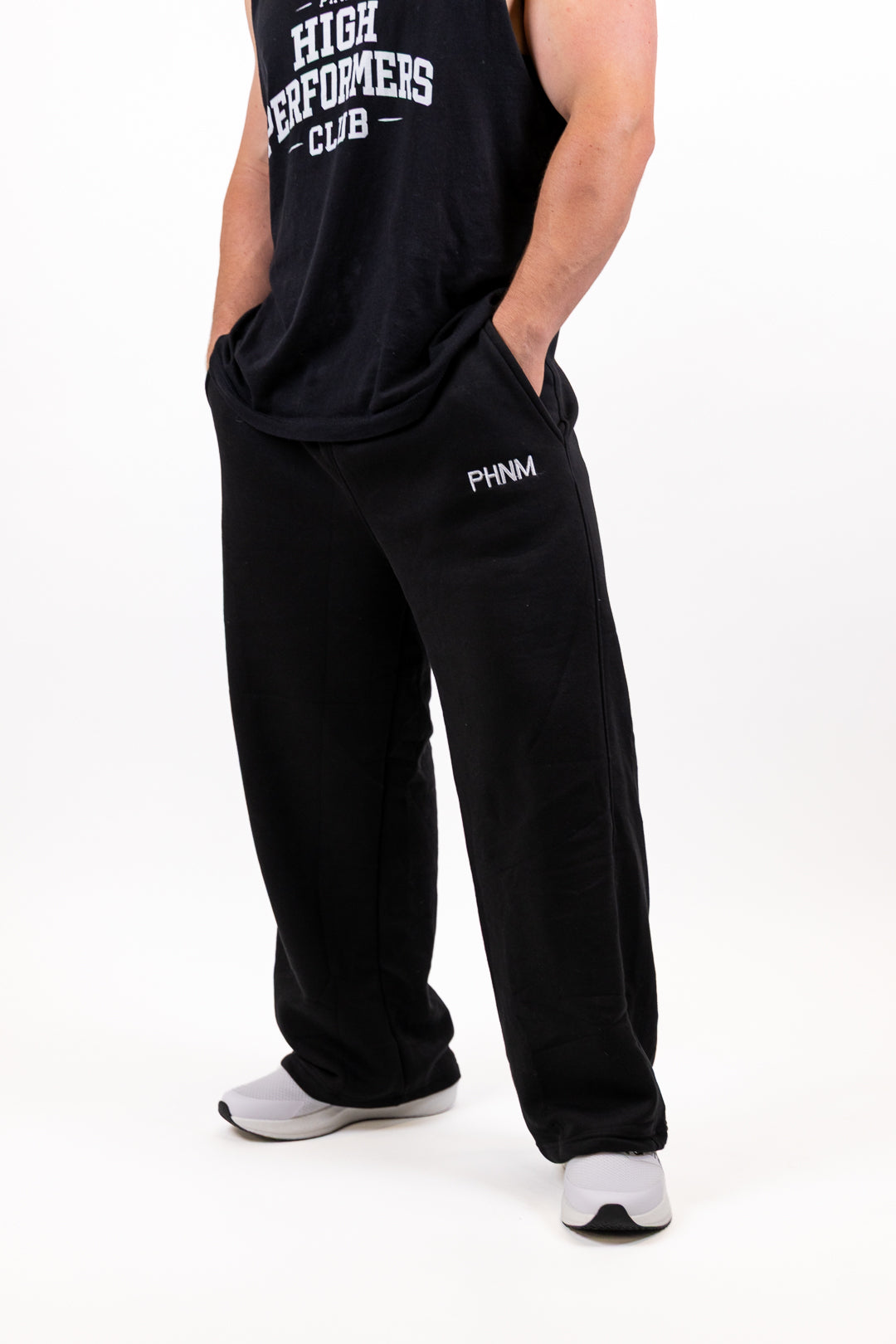 Oversized Wide Leg Sweatpants - Unisex | Midnight Black & Storm Gray