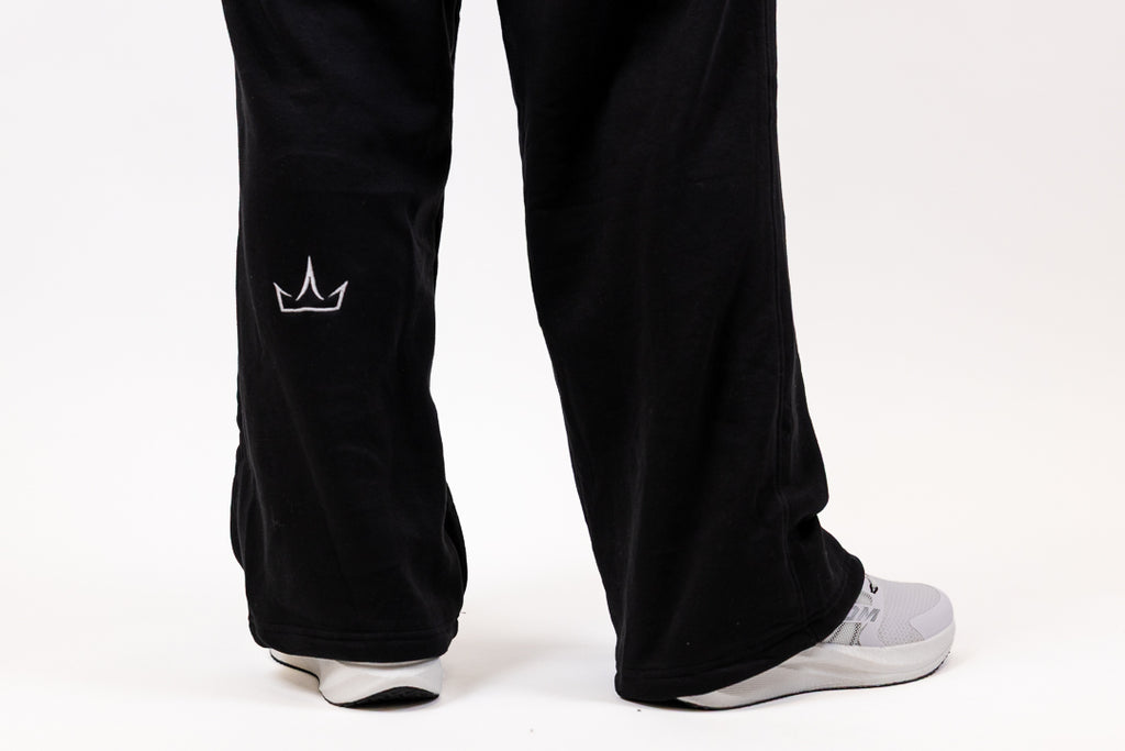 Oversized Wide Leg Sweatpants - Unisex | Midnight Black & Storm Gray