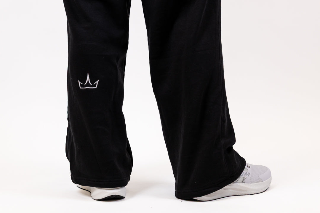 Oversized Wide Leg Sweatpants - Unisex | Midnight Black & Storm Gray