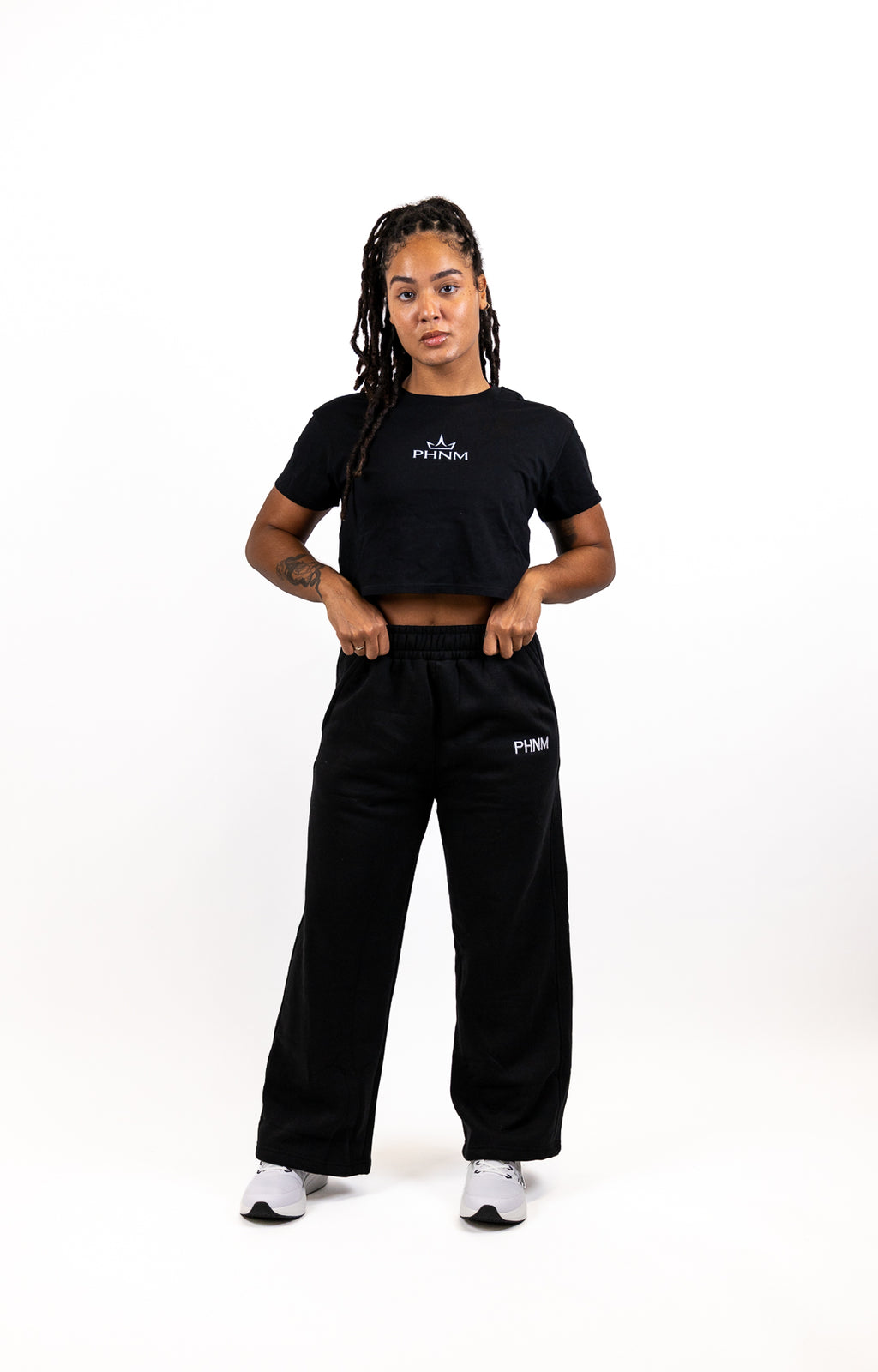 Oversized Wide Leg Sweatpants - Unisex | Midnight Black & Storm Gray