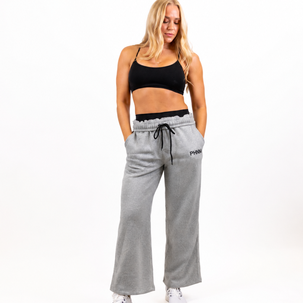 Oversized Wide Leg Sweatpants - Unisex | Midnight Black & Storm Gray