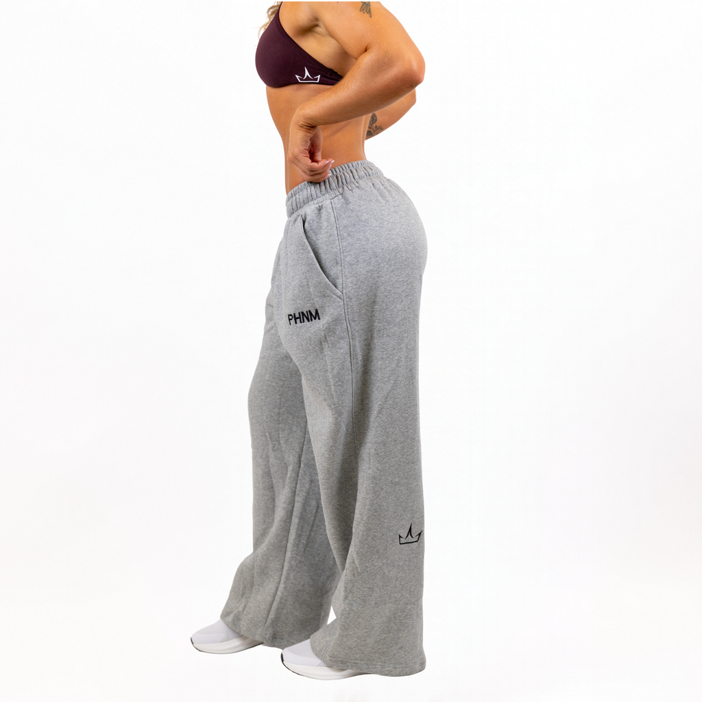 Oversized Wide Leg Sweatpants - Unisex | Midnight Black & Storm Gray