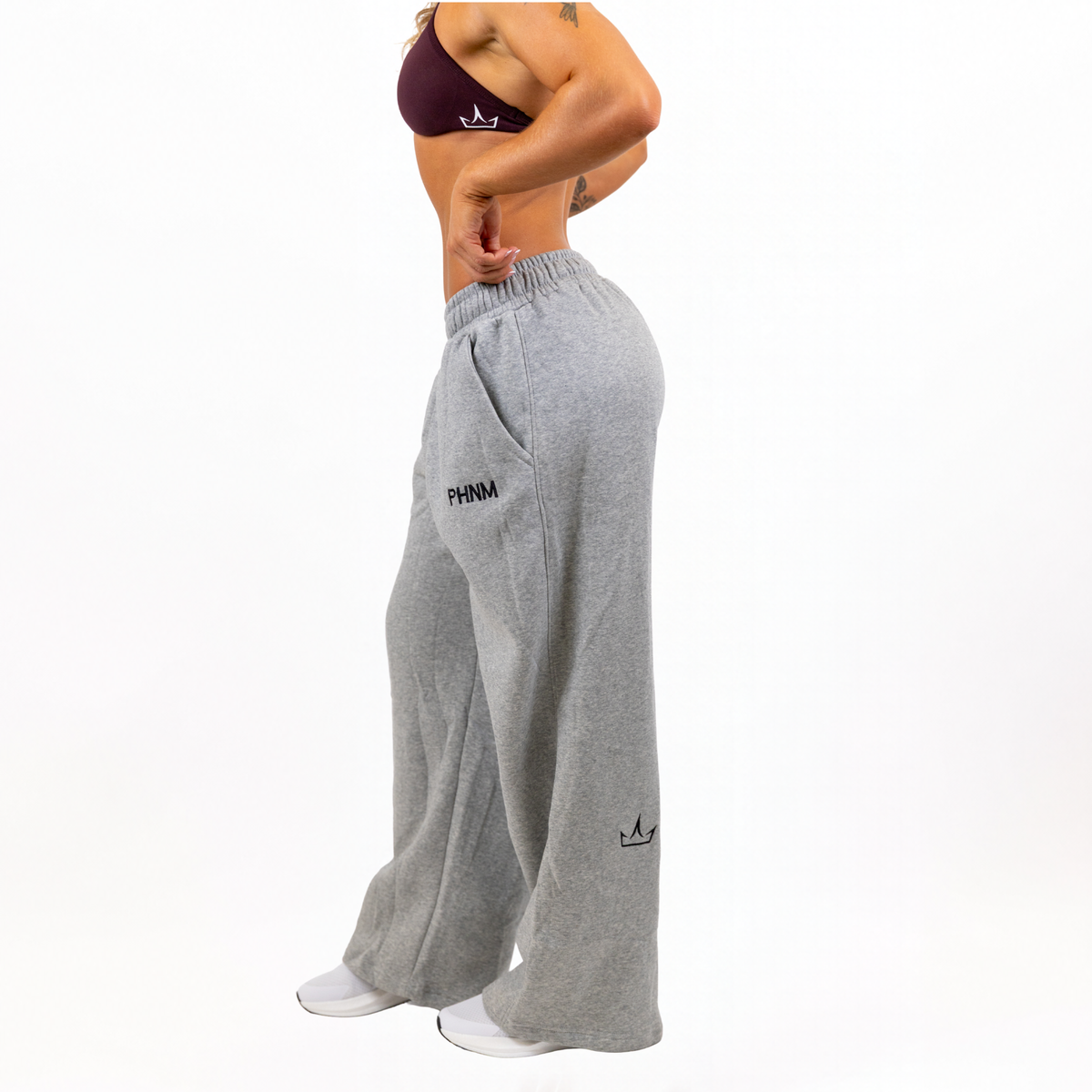 Oversized Wide Leg Sweatpants - Unisex | Midnight Black & Storm Gray