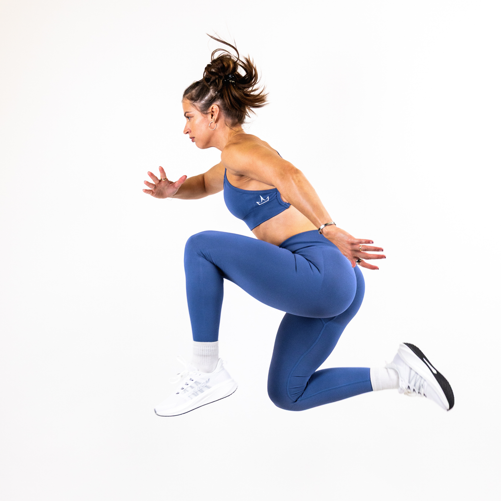 Hybrid Accent Seamless Leggings | Slate Navy