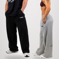 Oversized Wide Leg Sweatpants - Unisex | Midnight Black & Storm Gray